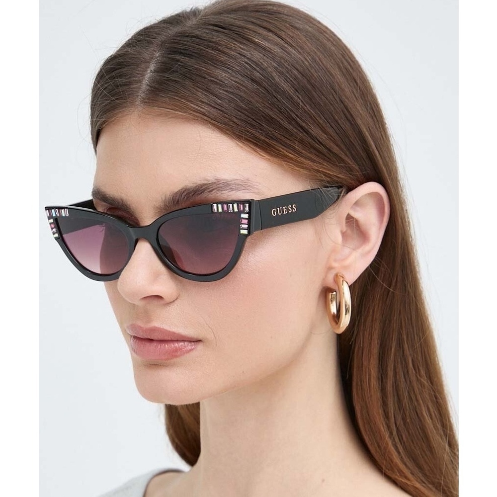NWT Guess GU7901-01T-54 Black Cat Eye 54mm Sunglasses